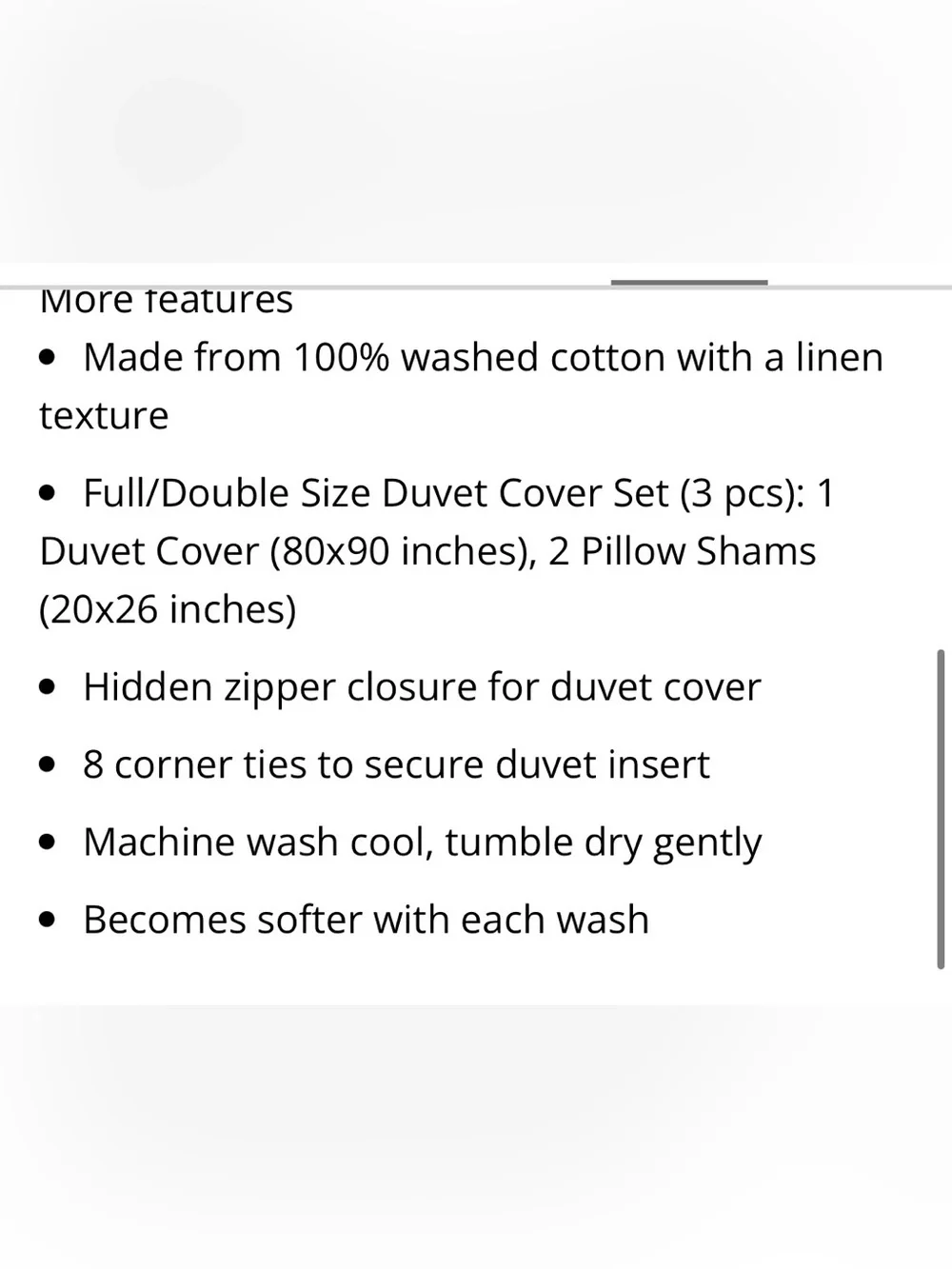 FULL SIZE Duvet Set 100% Washed Cotton - PALE BROWN